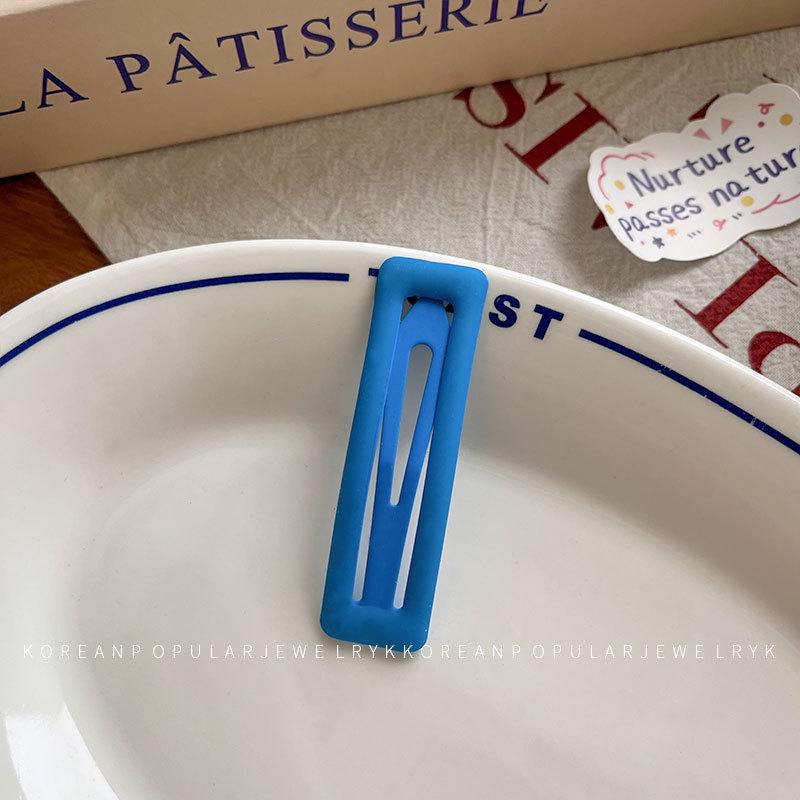 Barrette Carrée Fluorescente Coréenne - Grande, Époxy Coloré pour Filles