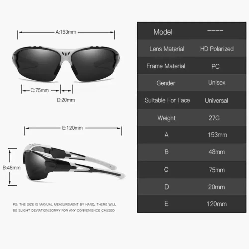 UV400 Protection Polarized Sports Sunglasses Windproof Unisex for Men Women Cycling Running Driving Fishing Goggles Shockproof