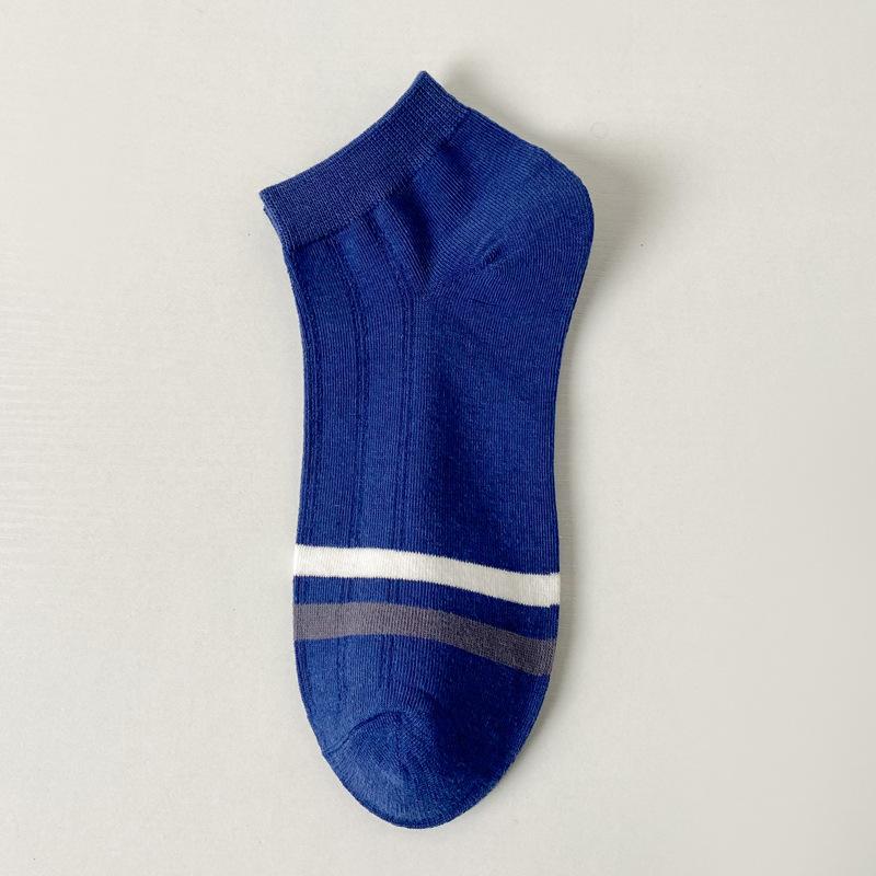 5/10 Pairs Men's Boat Socks Spring Summer Lightweight Invisible Socks Breathable and Sweat Wicking Men's Two Tone Low Cut Cotton Socks Comfortable