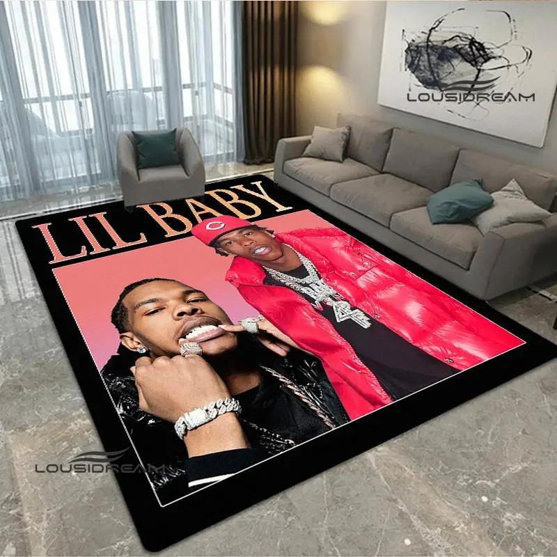 2026 Hip-hop singer Lil Baby carpet Non-slip carpet Yoga mat carpets for living room area rug Door pad anime rug birthday gift