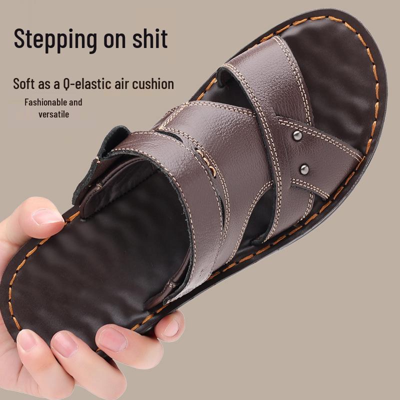 2025 Herren Sandalen mit dicker Sohle für Freizeit und Strand - Sommer Outdoor Schuhe für Mittelalte & Ältere
