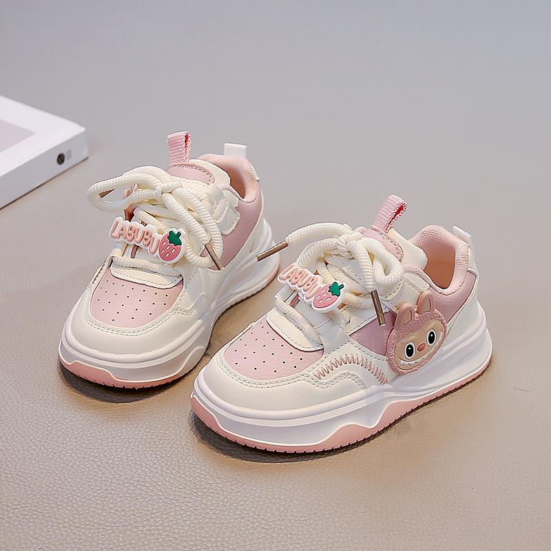 Children's Breathable Sports Shoes Boys and Girls 2025 New Shoes Canvas Shoes Casual Shoes Velcro Purple Board Shoes