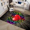 Colorful Musical Notes Heart Chair Mat Office Carpet, Home Decor, Desk Pad Gift, Suitable for Bedroom, Living Room, Various Rooms