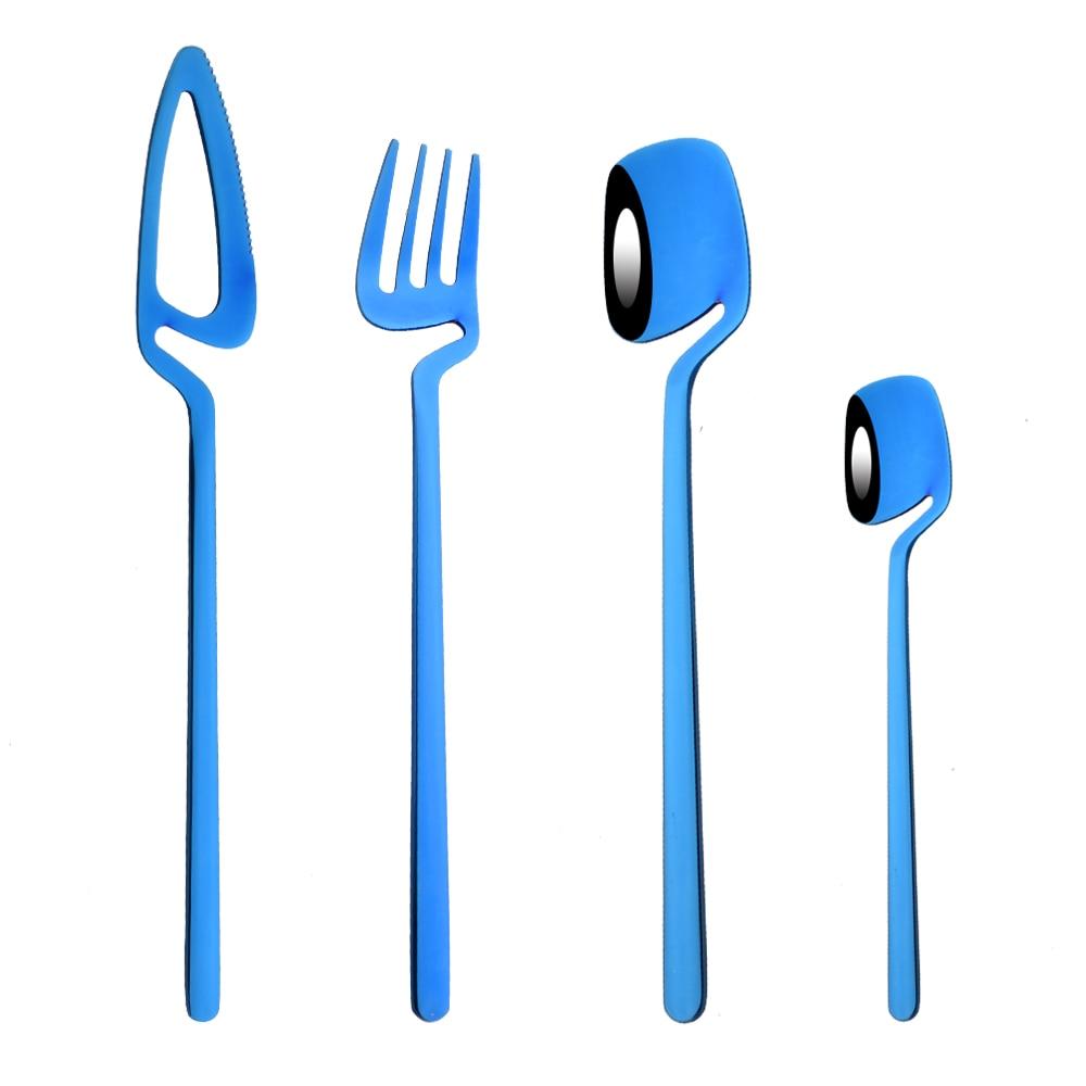 4-teiliges Besteckset aus 304 Edelstahl mit Hochglanzpolierung, Geschirrset mit Messer, Gabel und Löffel, Geschirrset für die Küche, Besteck, Geschirrset