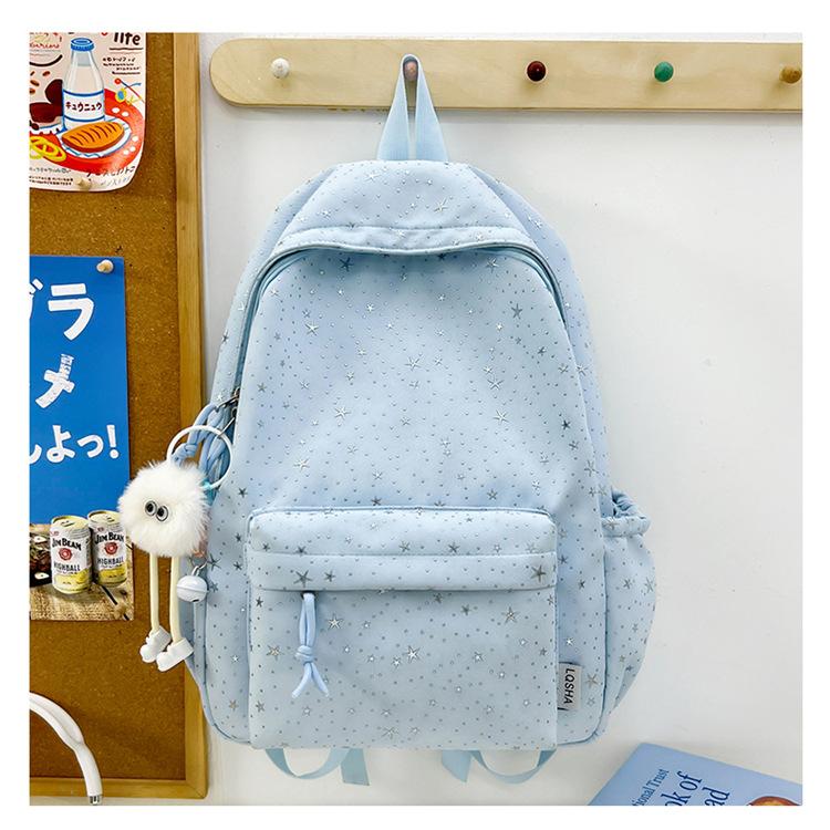 Schoolbag Korean Ins Wind Star Backpack Female Large Capacity Junior High School Student School Bag Leisure Travel Computer Backpack