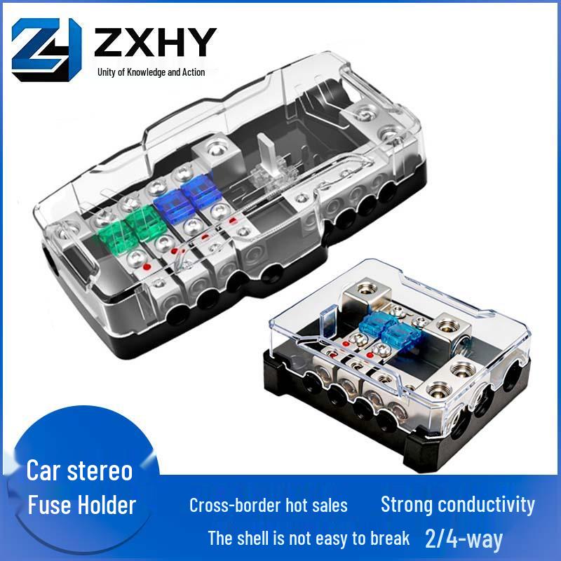 Top-Selling Car Audio Fuse Box: 4-Way/2-In 4-Out Distribution with LED Light Holder
