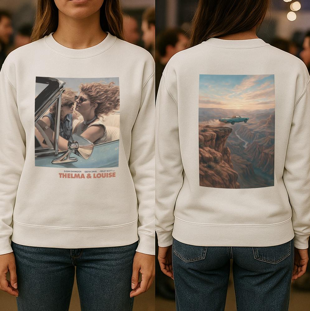 Thelma amp; Louise Sweater Vintage 90s Movie Crewneck Ride Or Die Best Friend Gift Unisex T-Shirt XL