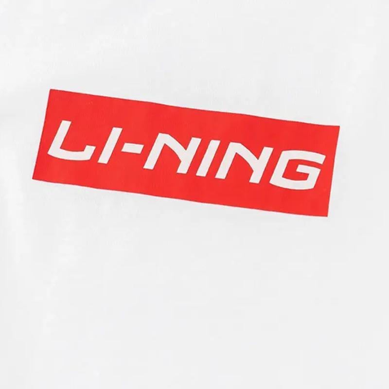 Li Ning Logo Print Simple Versatile Round Neck Pullover Short Sleeve Tie Comfortable Shorts Casual Sports Suit Unisex Sports Suit YHST173-2+YKSV147-1