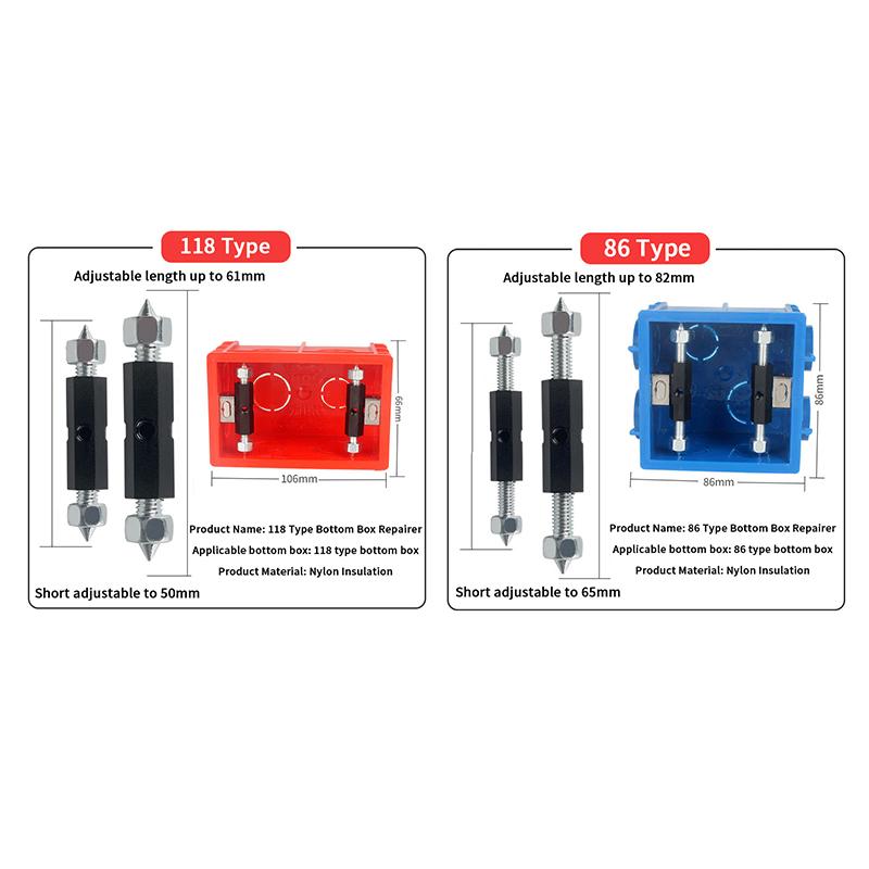 10-Pack Metal Electrical Box Repair Brace, Universal Fixing Support for Broken 86-type & 118-type Junction Boxes