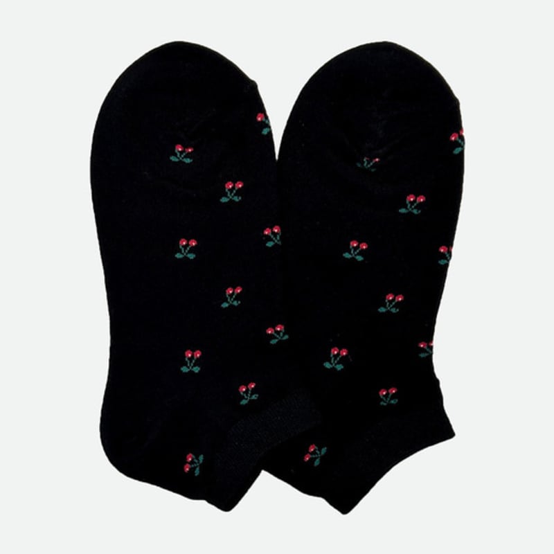 YELLOWSOCKS ANKLE SOCKS CHERISH BLACK