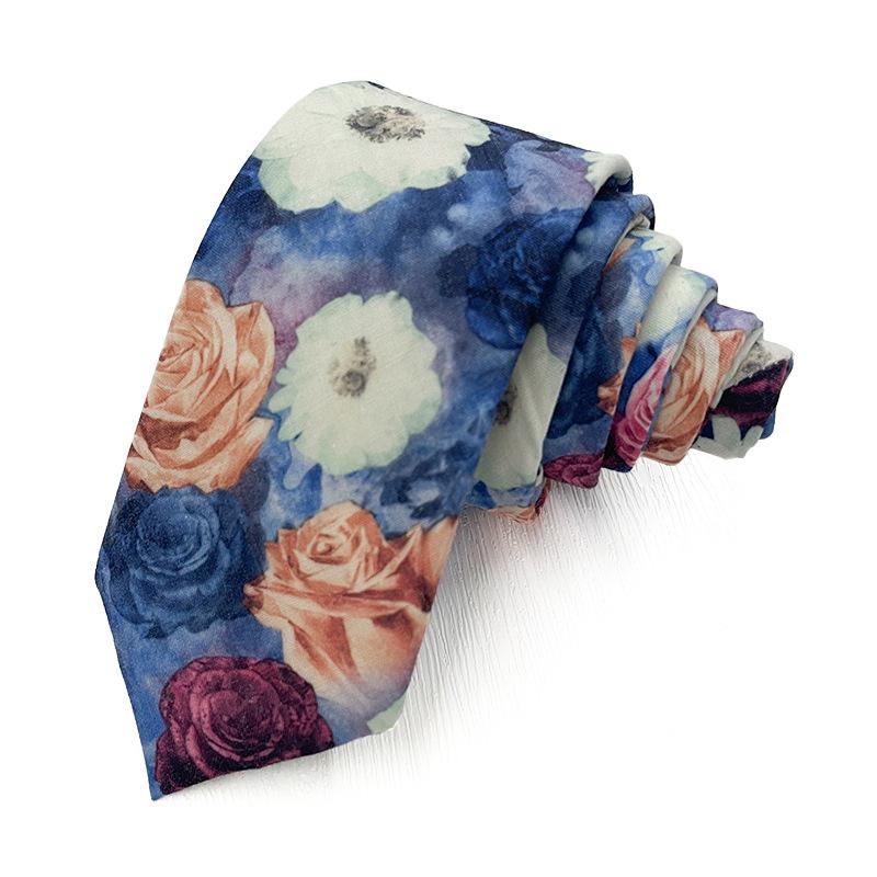 Cotton Printed Plain Men'S Tie Wedding Hand-Made Flower 6Cm Floral Tie
