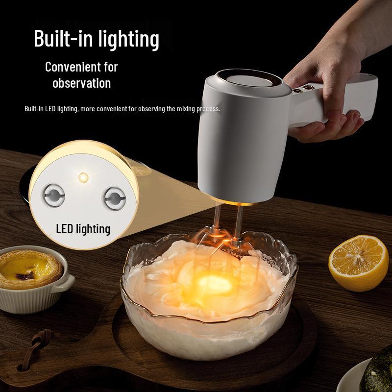 Handheld Wireless Electric Egg Beater & Cream Whipper with Dual Rods for Baking