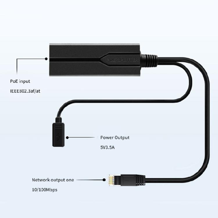 Durability Plastic USB C POE Splitter POE to USB C Power Transform, 48V to 5V for Various Devices Low Voltages Devices