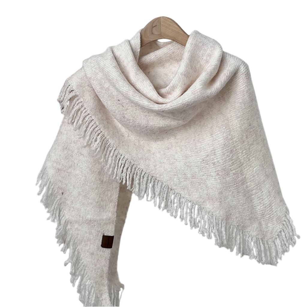 Women's Fashionable Wool Shawl, Women's High-end Sense, Fashionable And Versatile, Warm Scarf, Solid Color Tassel Knitted Scarf