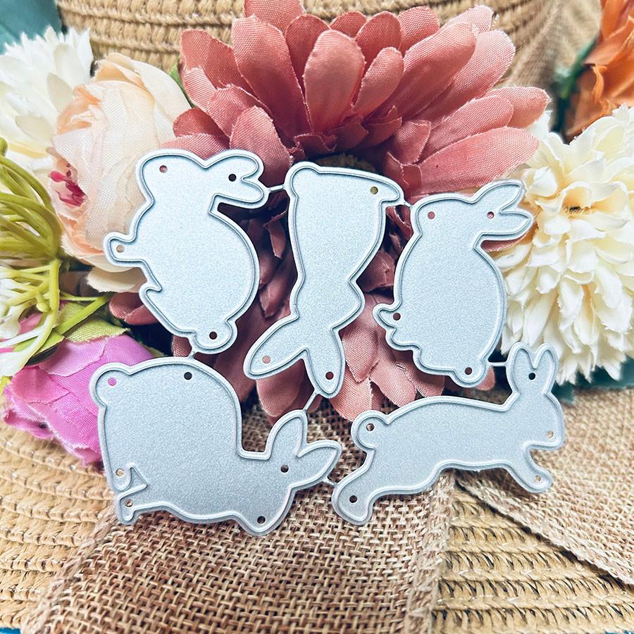 2pcs Easter Rabbits Metal Cutting Dies Scrapbooking Card Making Album Photo Craft