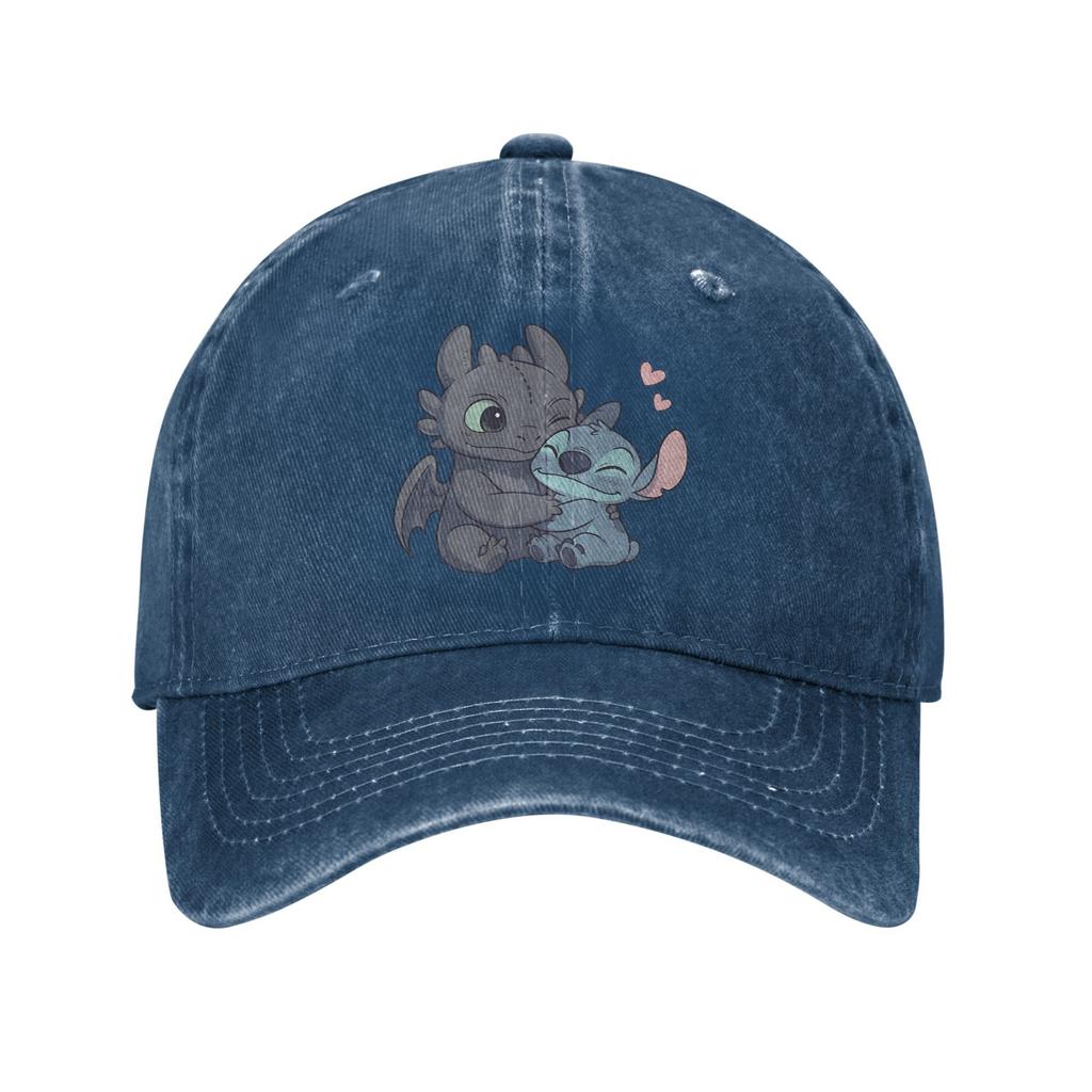Herren Damen Stich und HTTYD Ohnezahn Kappen Merch Baseballkappe Vintage Snapback Hut Verstellbar