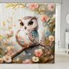 Plain White Cat Fabric Shower Curtain for Girls Cute Kitten Shower Curtain Pet Kitten Bathroom Shower Curtain Sets for Kids Boys