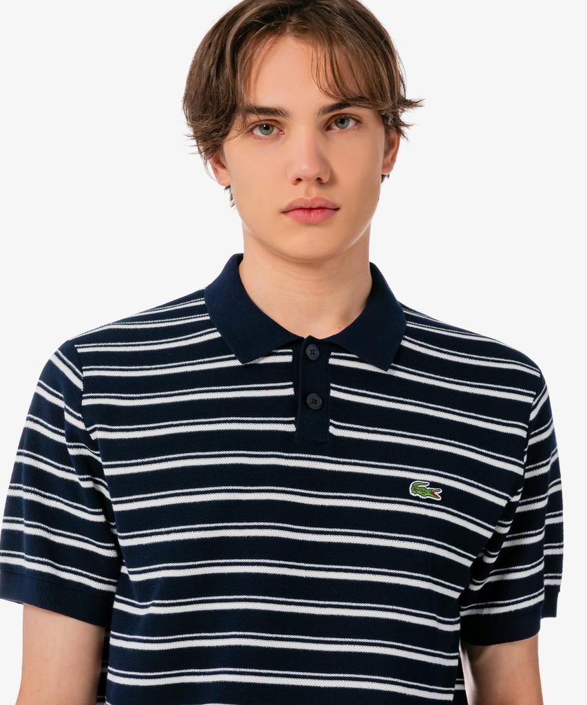 LACOSTE Men'S Multi-Stripe Boucle Mix Short Sleeve Sweater Polo Shirt Ph578E-56G 166