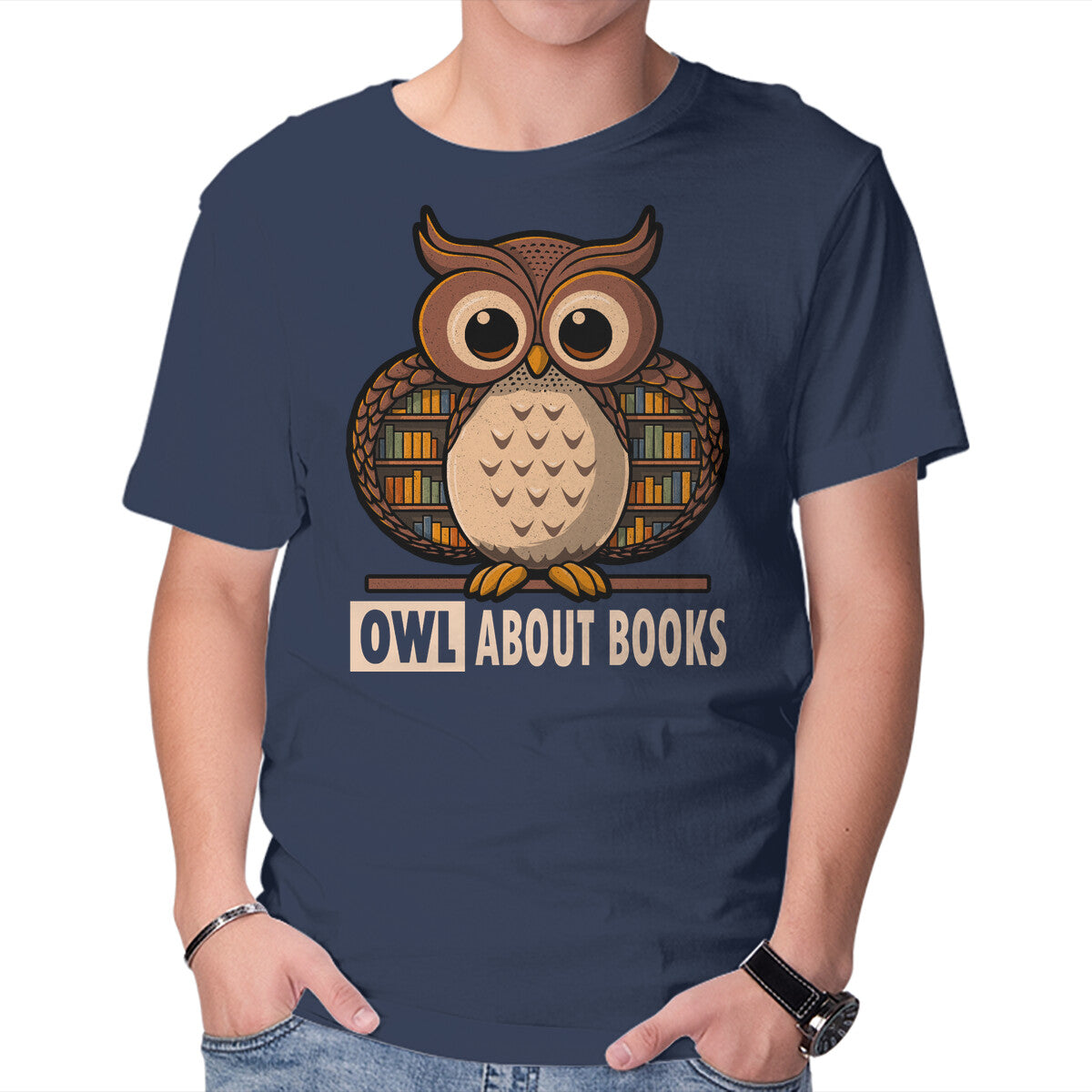 Unisex Crew Neck T-Shirt OWL About Books Graphic Short Sleeve Casual Tee XXXXL
