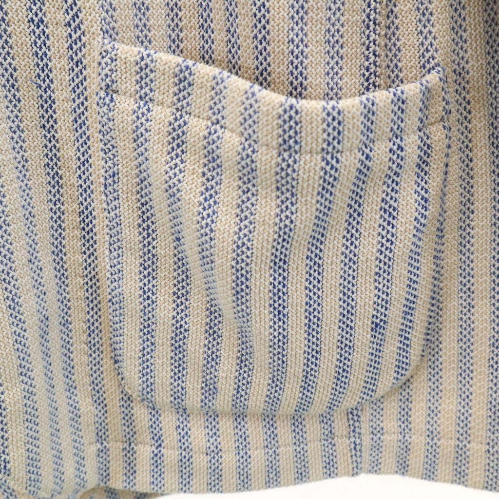 LARDINI Made In Italy Striped Pattern Knit Tailored Jacket M Ivory Men's Used