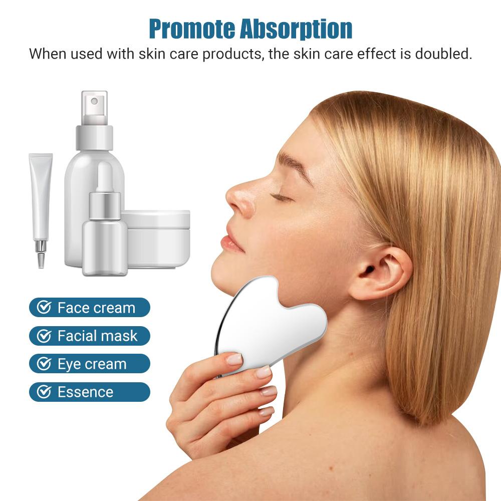 Facial Skin Care Guasha Board Face Massager 1Pcs Stainless Steel Gua Sha Scraper Massager For Face Neck Body Guasha Massage Tool