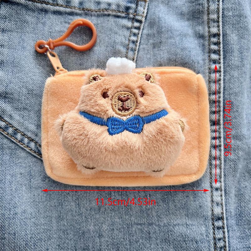 

Creative Capybara Anime Plush Coin Purse Lovely Cartoon Earphone Storage Bag Mini Cute Money Change Pouch Bag Pendant