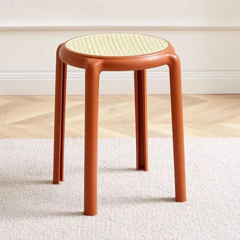 Scaun din ratan imitație nordică din plastic, creativ, pentru sufragerie, scaun rotund pentru bucătărie, scaune de sufragerie, mobilier personalizat