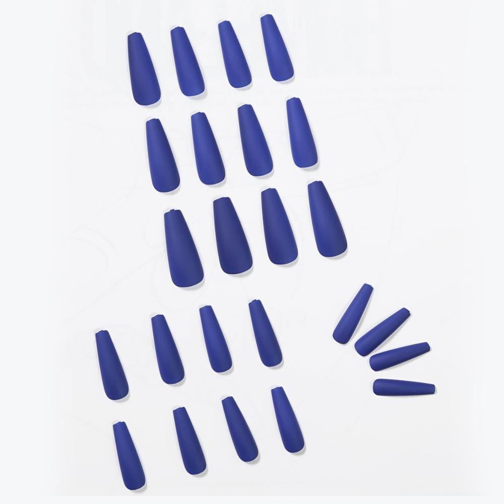 24Pcs/Set Matte Full Cover Manicure Nail Tips False Nails Ballerina Nail Coffin Fake Nail