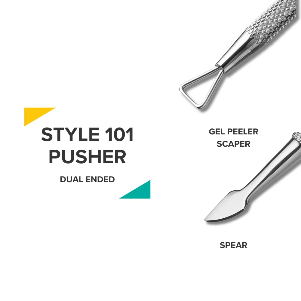 Rui Smiths Pro Cuticle Pusher Stainless Steel Manicure Tool Style 101 2-End - -
