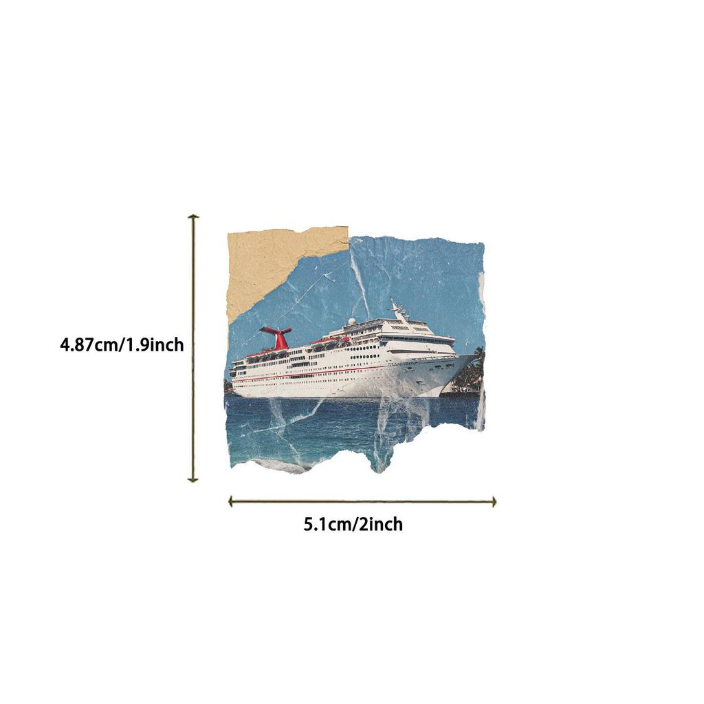 50 Retro-Style Torn Photo Graffiti PET Stickers: DIY Journal, Phone & Laptop Waterproof Decals