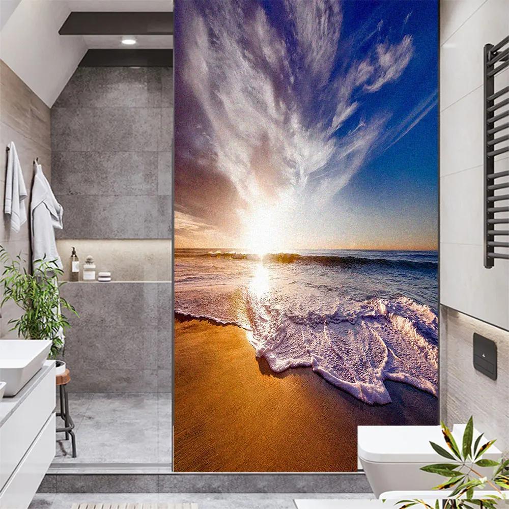 

Window Privacy Film Beach Glass Sticker UV Blocking Heat Control Window Coverings Window Tint for Homedecor (as the picture,40x60cm)