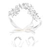 Bridal Crystal Headband Exquisite Flower Leaf Design Soft Ribbon Headpiece for Wedding Birthday Part