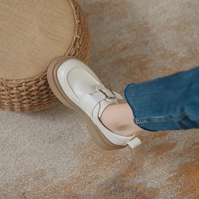 

Туфли на толстой подошве с внутренней платформой, на толстом каблуке, из маленькой кожи, женские, новые, весенне-осенние, универсальные одинарные туфли, для маленького человека 38 абрикосовый