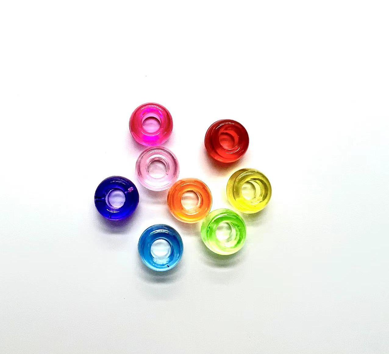 

Children s DIY Bracelet Beads - Transparent 6x9mm Large Hole Plastic Beads 1 lb pack