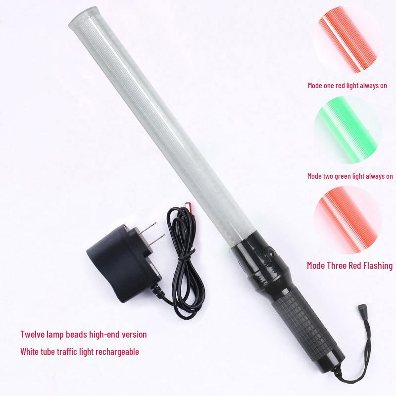 Rechargeable LED Traffic Baton with Emergency Whistle and Flashing Strobe