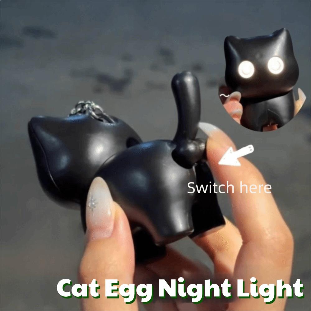 Novelty Cat Night Light Keychain Sound Effects Car Ornament Backpack Accessory