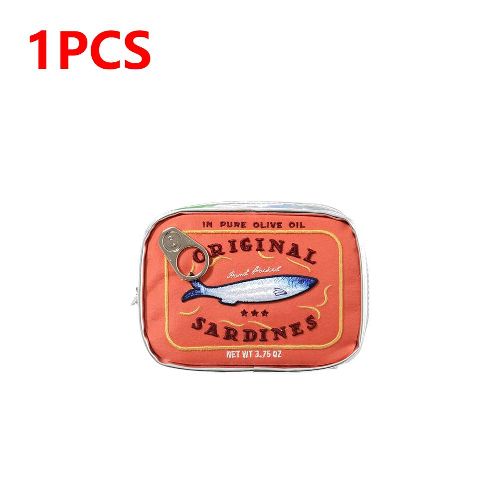 Cute Cosmetic Bag Sardines Cans Shape Funny Bag Creative Portable Toiletry Bag Fashion Zipper Multi-function Soft Makeup Bags