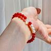 6M Natural Freshwater Pearl White Crystal Chalcedony Design Bracelet Bracelet