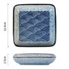 Jingci Ceramic Square Serving Plate - Sea Wave Pattern