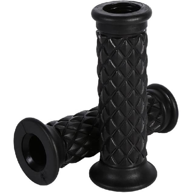

Motorcycle Hand Grips, 1 Pair 7/8 22mm Non Slip Rubber Handlebar Grips End Thruster Grip for Honda for Triumph for Yamaha for Kawasaki(Black)