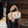 Women's mini small square bag fashionable and versatile retro printed handbag single shoulder crossbody small square bag