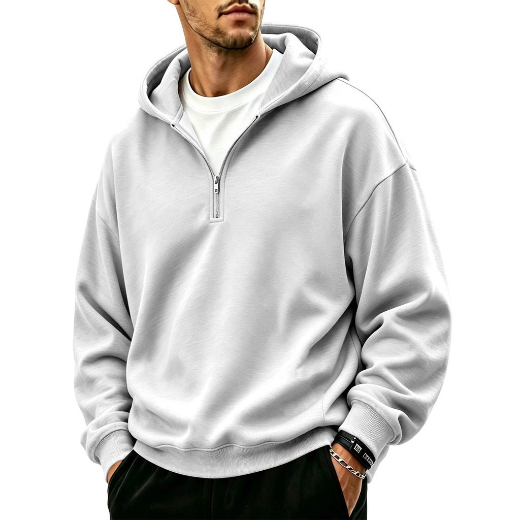 Men's Casual Full Zip Hoodie Loose Fit Sweatshirt for Sport and Everyday Wear