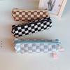 Japanese Style Black & White Large Capacity Canvas Pencil Case for Students