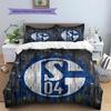 FC Schalke 04 Muster Bettwäsche Bettdecken-Set Heimdekoration Geschenk (1 Bettbezug + 2 Kissenbezüge (ohne Füllung))