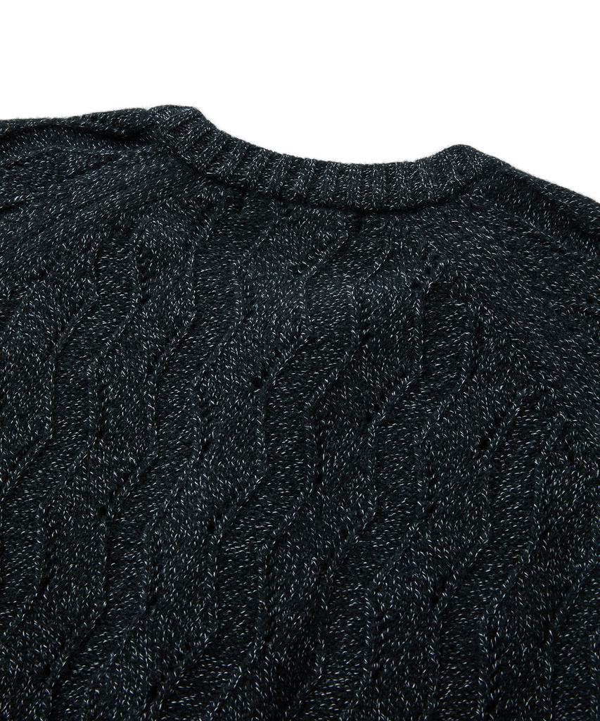 MMIC Wavy Zip Cardigan (Black)