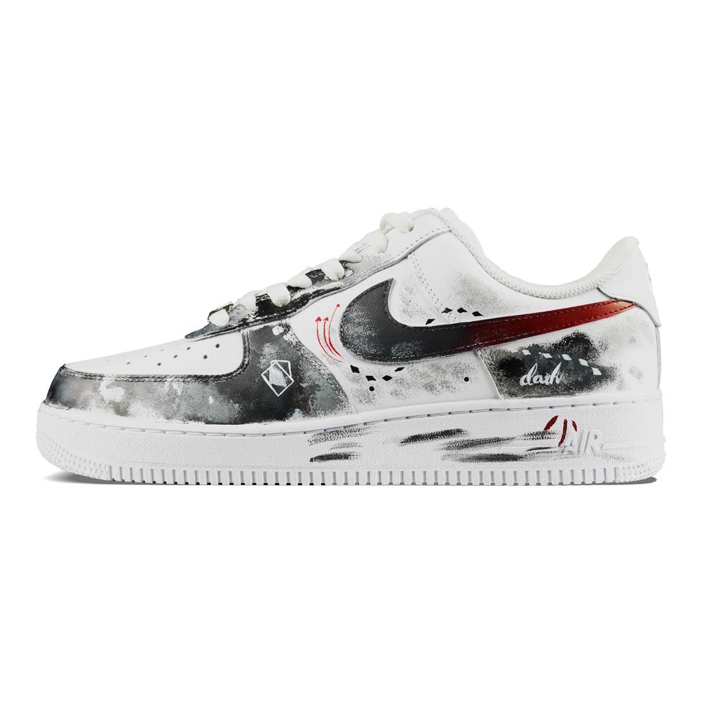 Nike Air Force 1 Slip Resistant Abrasion Resistant Low top Skateboard Shoes Unisex White Black CW2288-111(Team41-S-BOX)
