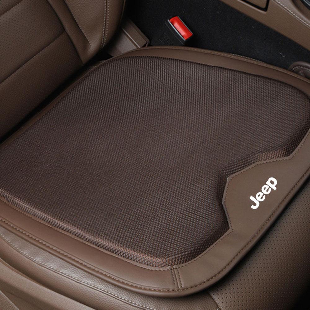 CQAHOI1 Car Seat Cover Breathable Front Seat Cushion Protector Covers For Jeep Grand Cherokee Wrangler Renegaed Compass JPB Accessories