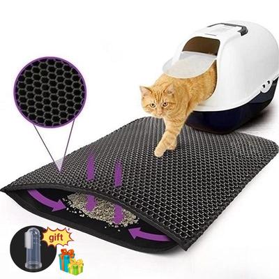 Waterproof Double Layer Cat Litter Mat Cat Litter Box Mat Cats Sand Removal Pad Bed Mat Pet Clean Pad Cat Accessories