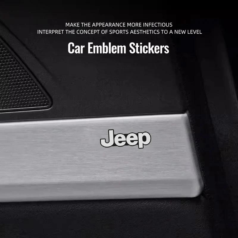 For Jeep Car Audio Speaker Decorate 3D Aluminum Badge Emblem Sticker For Jeep Grand Cherokee Wrangler JK Gladiator Compass Re