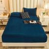 WOSTAR Winter warm plush fitted sheet elastic mattress cover fluffy flannel bed linens couple luxury double bed bedding 160x200
